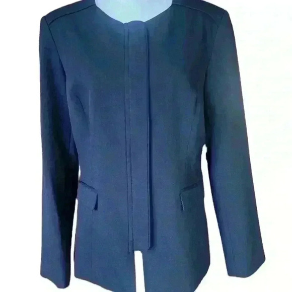 John Meyer Navy jacket long sleeve zipper with snap front 10. Exc condition - Picture 1 of 9